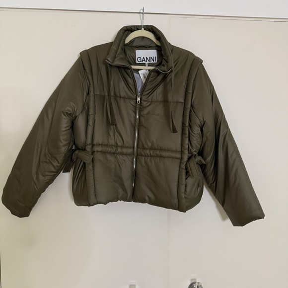 NWT GANNI Siny Quilted Vest Jacket in KALAMATA -Sz 6 - Picture 6 of 12